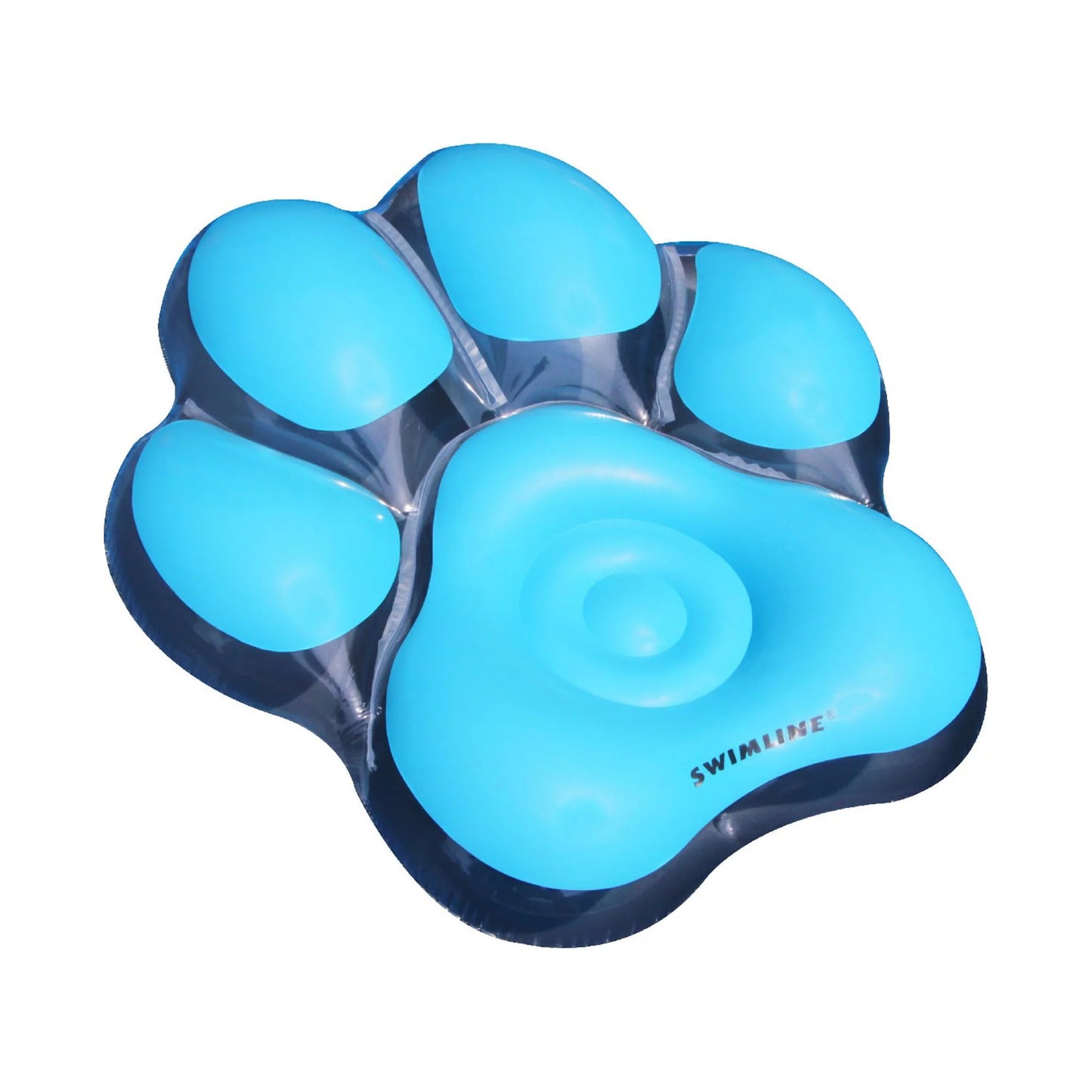 61" Inflatable Blue Pawprint Island Swimming Pool Float