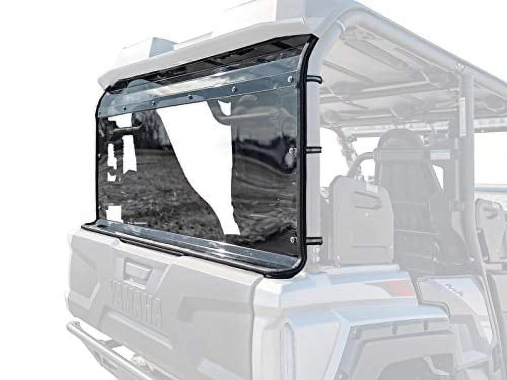 SuperATV Rear UTV Windshield for 2018+ Yamaha Wolverine X4|Made of 1/4? Lightly Tinted Polycarbonate|250x Stronger Than Glass and 25x Stronger Than Acrylic|USA Made|RWS-Y-WV-X4-76