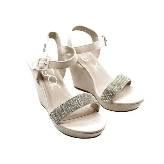 Sugar Women's Chili Rhinestone Wedge Sandals - Nude (size 10 US)