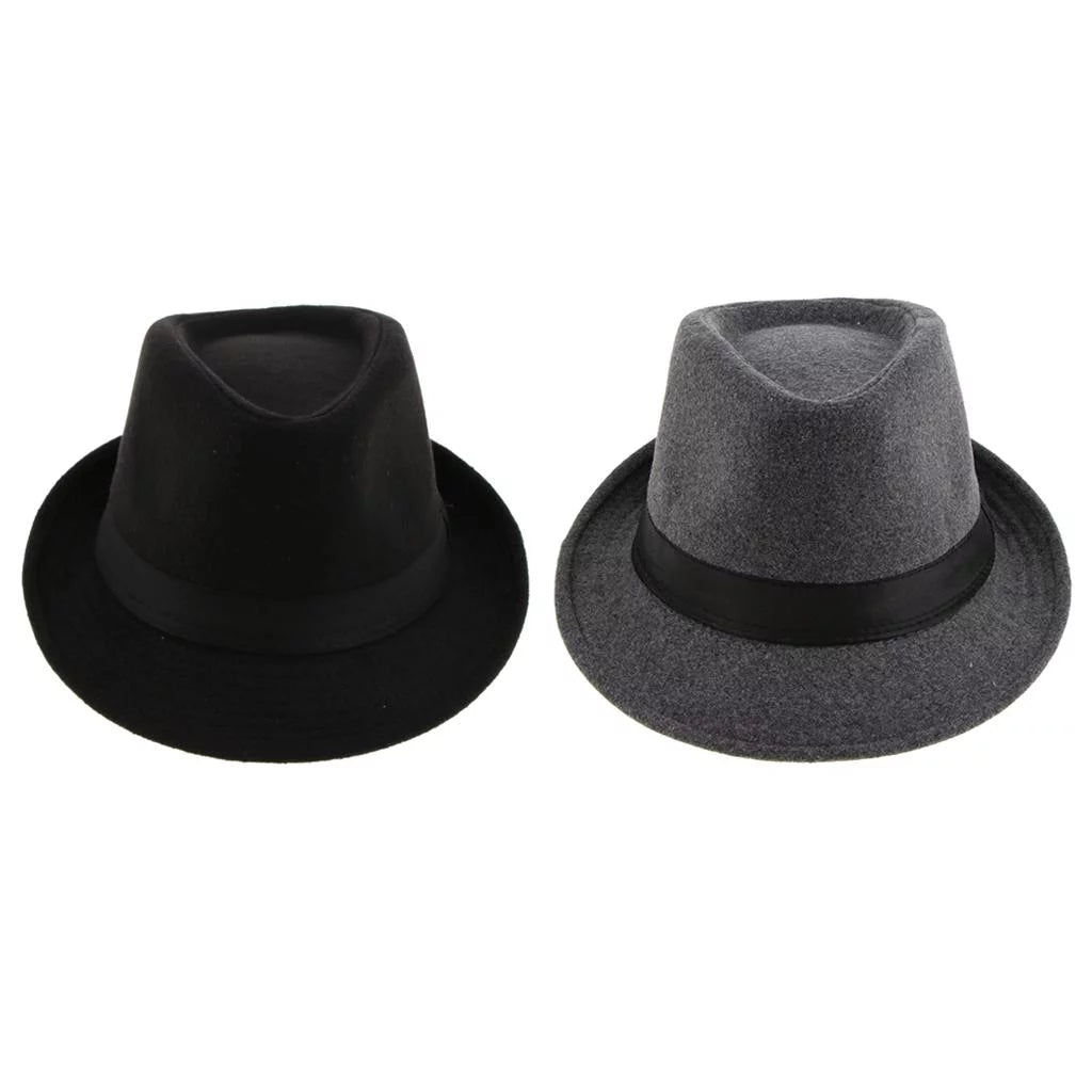 Segolike 2Pack Retro Fedora Hat Winter Manhattan Structured Bowler Panama Hat Cap , , Size