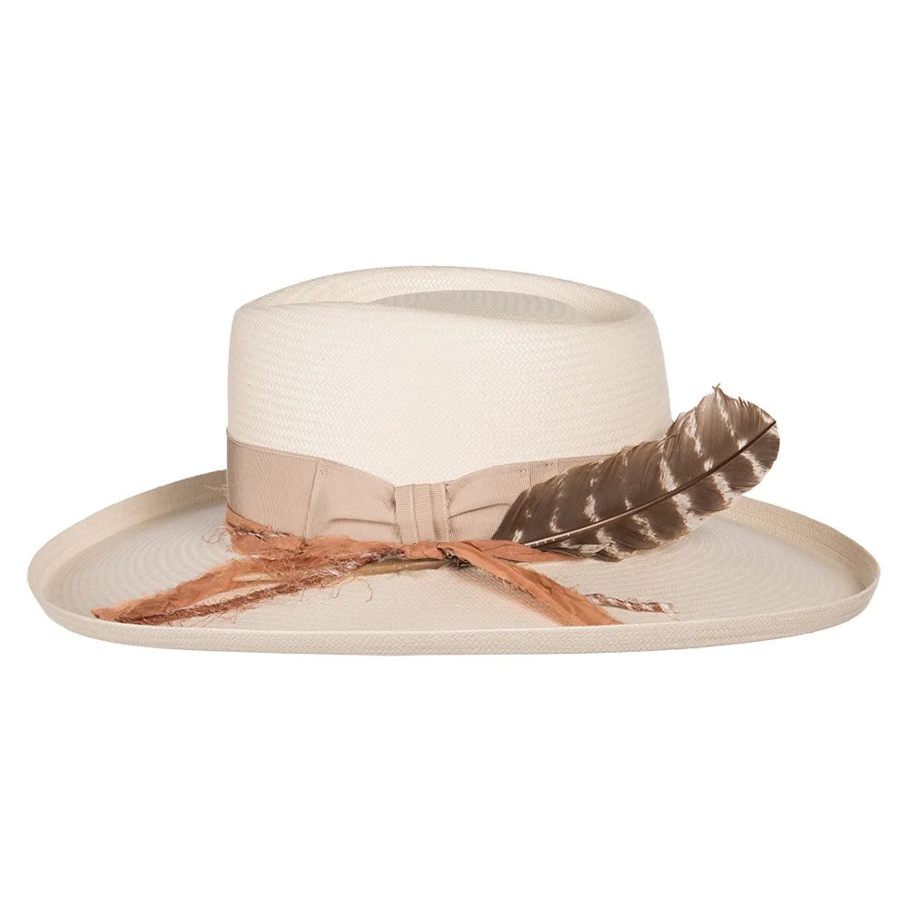 Stetson Hats Womens Stetson Kings Row Peach Band 31/2` Brim 71/4 Natural