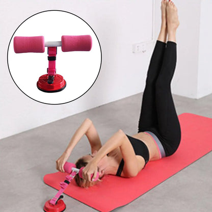 Sit Up Bar with Belt Abs Thigh Suction Floor Exercise Stand pink