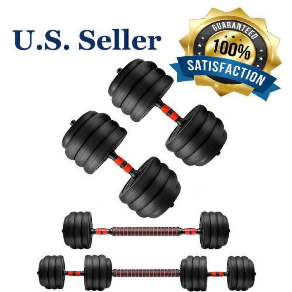 Adjustable Weight 88 LB Dumbbell Barbell Kit Gym Workout Tool