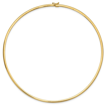 14k 3mm Domed Omega Necklace QOD3-18