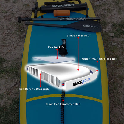 AMOR AQUA Inflatable Standup Paddle Board 11'x33 x6 ISUP Package