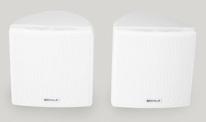 Rockville RPA40BT 4-Room Home Audio Kit Receiver+(8) White Wall Cube Speakers