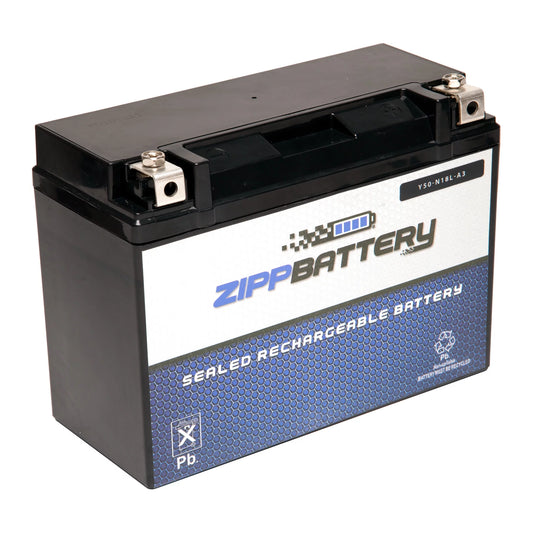 Zipp Battery Y50-N18L-A3 (50-N18L-A3 12 Volt,20 Ah, 260 CCA) Motorcycle Battery for Yamaha 1300cc Xvz13 Venture/royale 1991