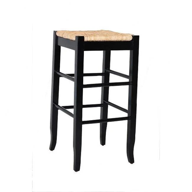 29 in. Square Rush Stool - Black