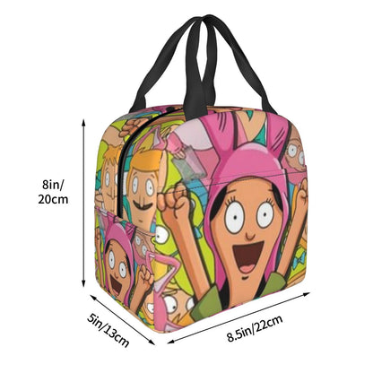 Bob's Burgers Louise Cartoon Portable Lunch Bag For Adult And Kids Reusable Lunch Box Insulated Thermal Cooler Bento Bag For School Picnic Office