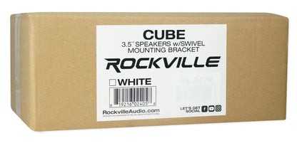 Rockville RPA40BT 4-Room Home Audio Kit Receiver+(8) White Wall Cube Speakers