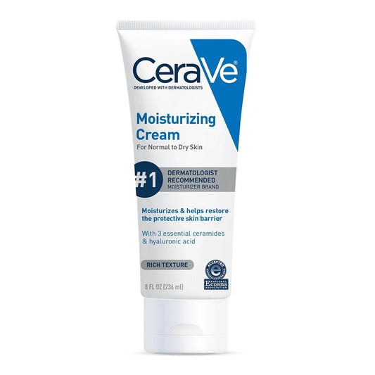 CeraVe Moisturizing Cream Face and Body for Dry Skin, 8 Oz, 2 Pack