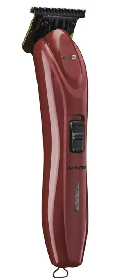 BaByliss Pro FX3 Red High-Torque Cordless Zero-Gap T-Blade Hair Trimmer #FXX3T