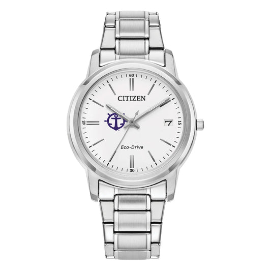 Women's Citizen Watch Silver Portland Pilots Eco-Drive White Dial Stainless Steel Watch