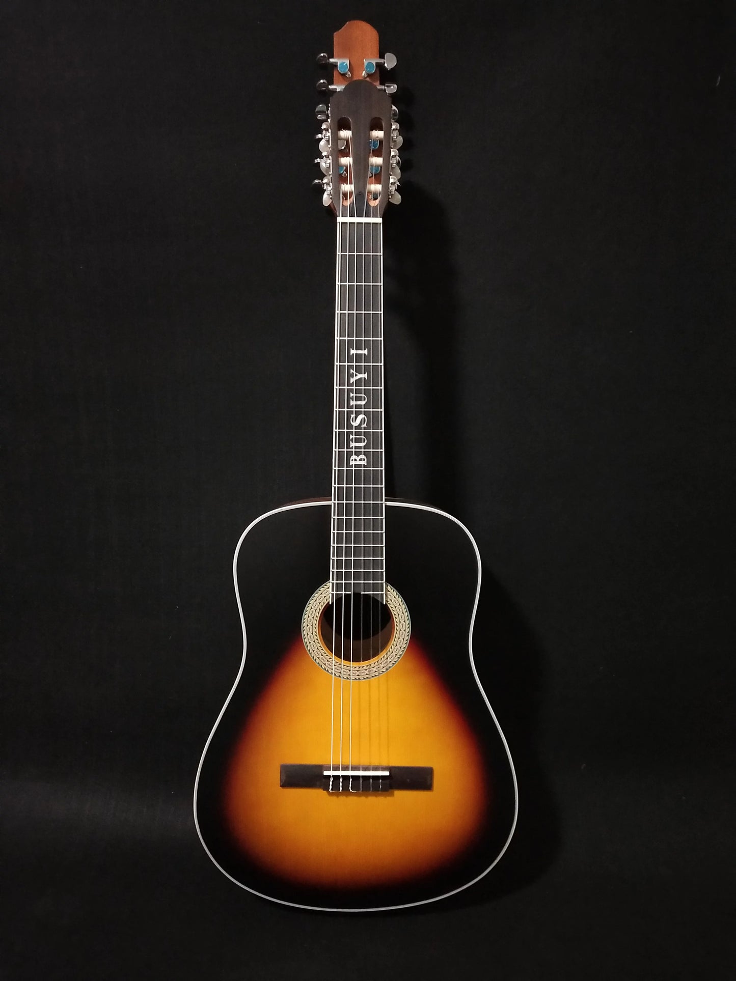 12/6 Strings Acoustic Double Neck, Double Sided Busuyi Guitar 2021 PT Sunset