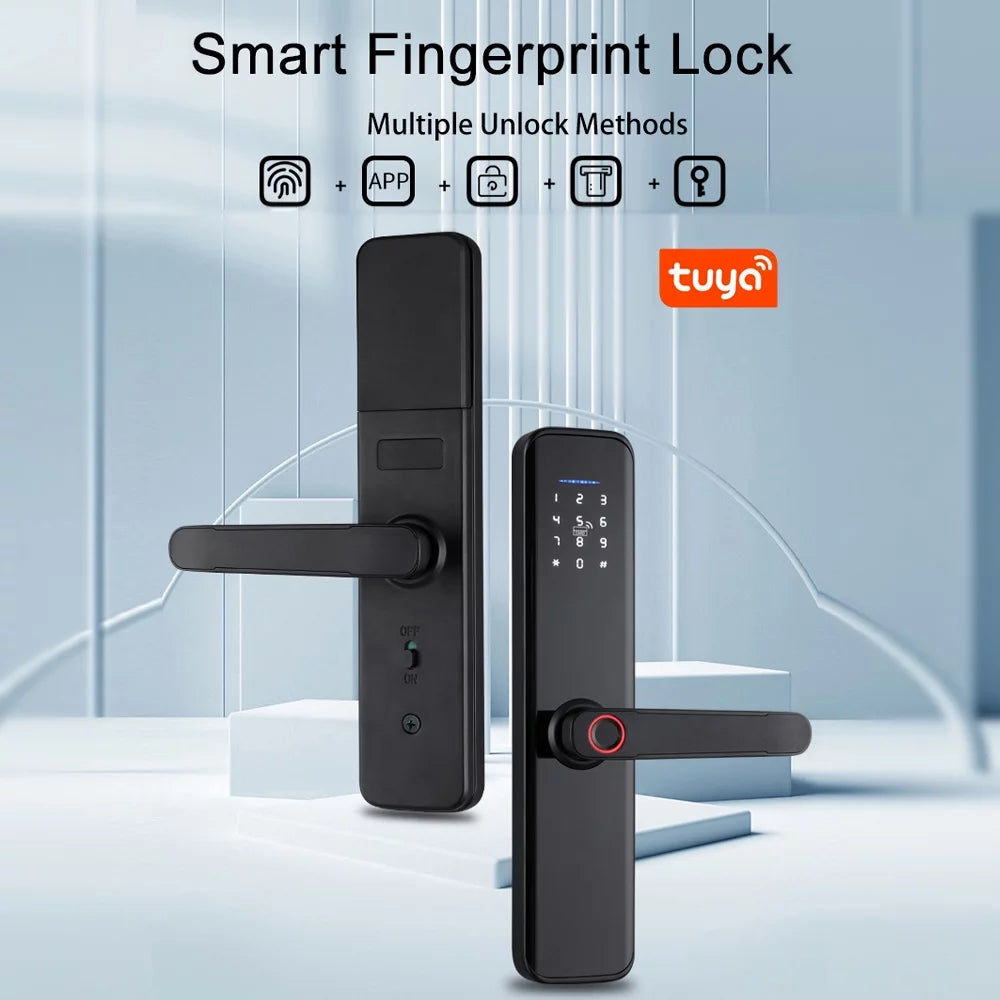 WAFU Intelligent Door Lock,Smart Lock Door Lock Compatible APP Compatible Tuya APP Deadbolt Key Compatible dsfen OWSOO