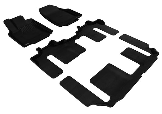 3D MAXpider KAGU Floor Mat (BLACK) compatible with MAZDA CX-9 2007-2015 - Full Set