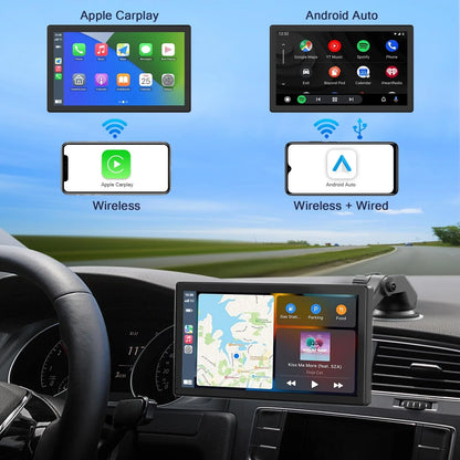 9 Inch Wireless Apple Carplay Car Stereo, Touch Car Play Screen Audio Car Radio Receiver, 2.5K Dash Cam,1080p Backup Camera DVR, Drive Mate Carplay Navigation, Multimedia Player