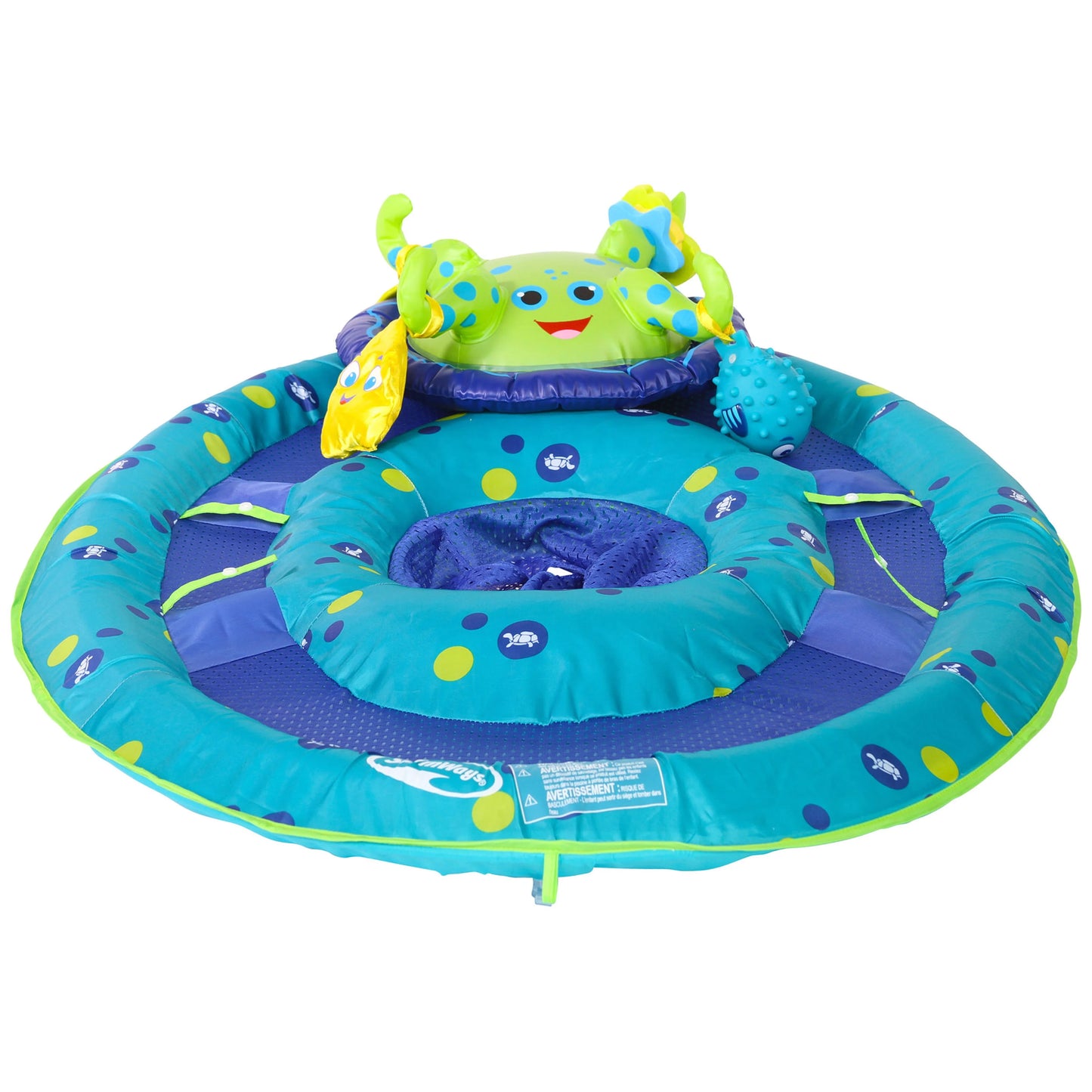 SwimWays Baby Spring Float Activity Center, Inflatable Float for Baby Boys, Blue/Green