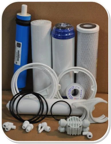 Reverse Osmosis (RO) Service and Maintenance Kit with Replacement Filters and Membrane