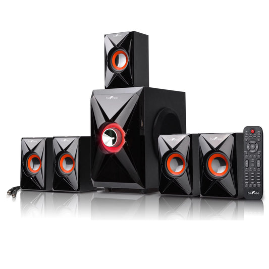 beFree Sound 5.1 Channel Bluetooth Surround Sound Speaker System in Orange