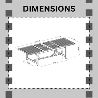 Amazonia Brooks 9-Piece Eucalyptus Extendable Rectangular Patio Dining Set, Seating Capacity: 8