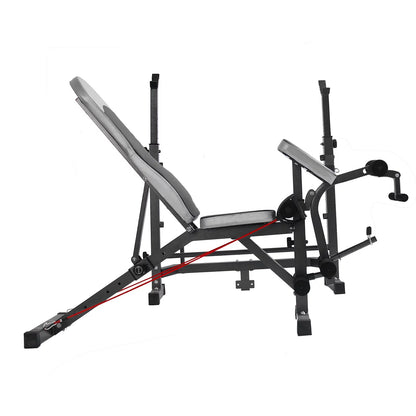 US Stock Body Champ Olympic Weight Bench, Workout Equipment for Home Workouts, Bench Press with Preacher Curl, Leg Developer and Crunch Handle for At Home Workouts