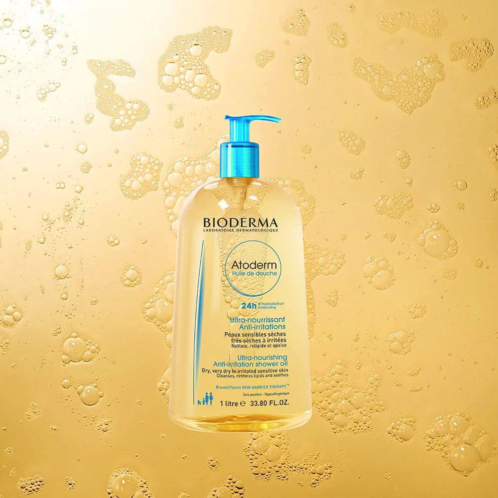 Bioderma - Atoderm - Cleansing Oil - Face and Body Moisturizer - Soothes Discomfort - for Very Dry Sensitive Skin