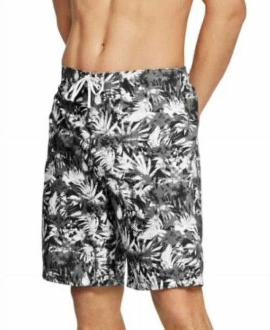 Speedo Men's Bondi Ombré Gradient Floral 2-Way Stretch 9" Board Shorts Black-Sm