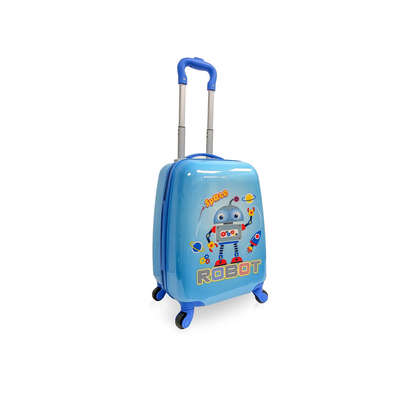 Tucci SPACE-ROBO Hardside Kids 18" Suitcase for Kids-Cute Lightweight Kids Luggage with Wheels