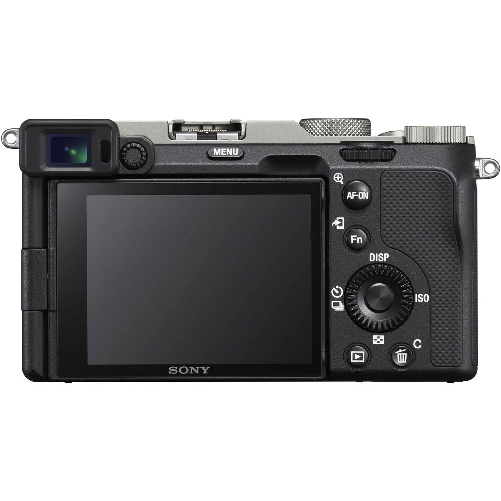 Sony a7C Camera (Silver) with 24-70mm f/2.8 GM Lens + 0.43X Wide Angle Lens + 2.2x Telephoto Lens + Flash + 64GB Memory Card + UV-CPL-FLD Filters + Wrist Grip - International Version