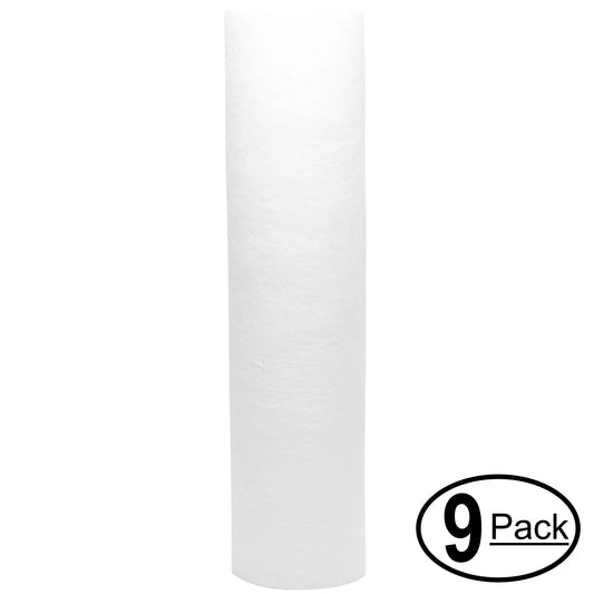 9-Pack Replacement for US Water Systems 321-AP310-NRS Polypropylene Sediment Filter - Universal 10-inch 5-Micron Cartridge for US Water 3-Stage Nitrate Filtration System - Denali Pure Brand