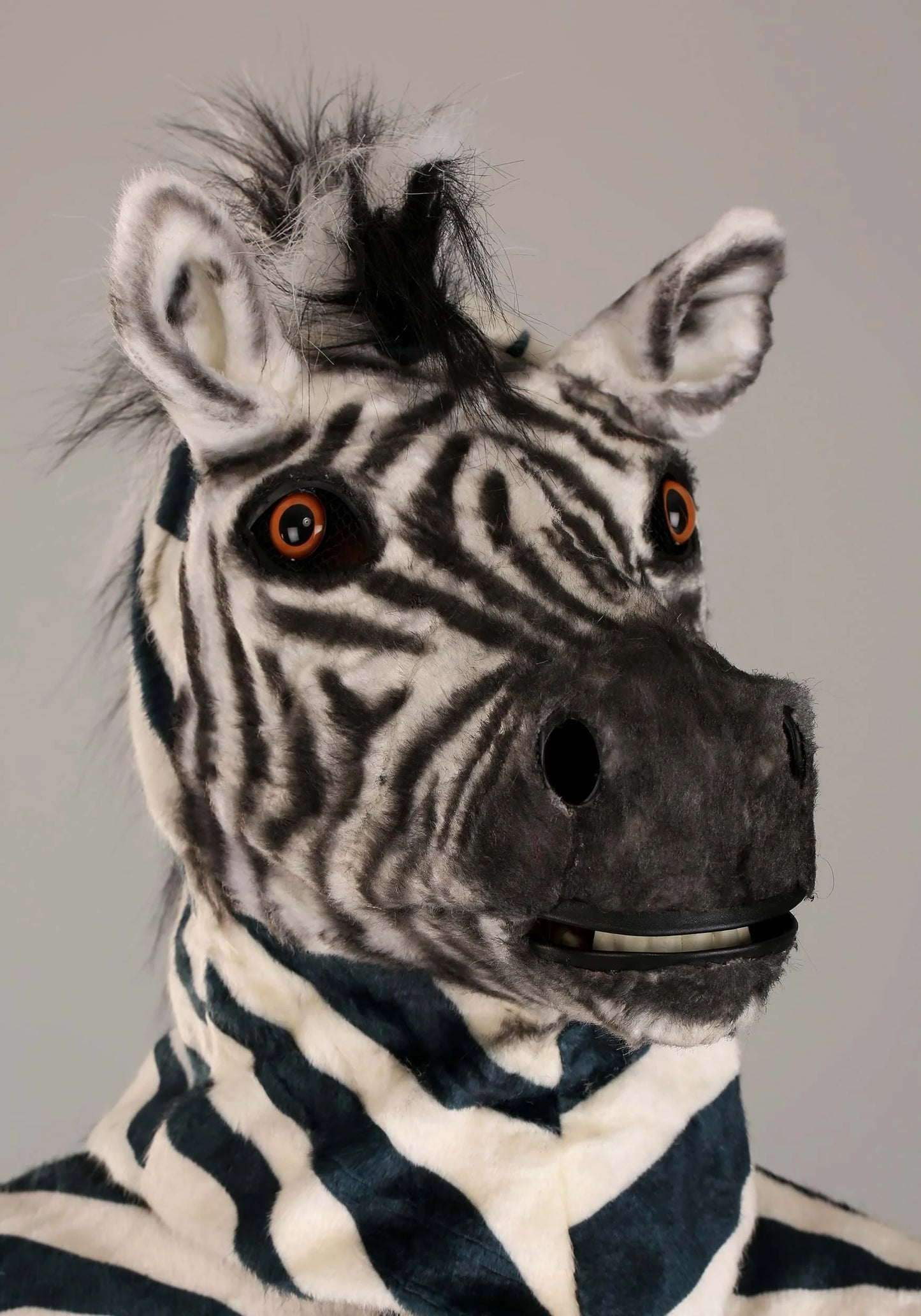 Adult Zebra Suit with Mouth Mover Mask