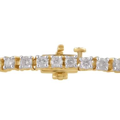 Arista 4.00 ct Round Diamond Tennis Bracelet in 14K Yellow Gold, 7" (J, I2)