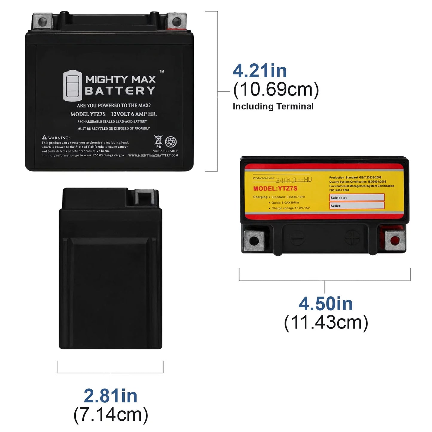 YTZ7S 12V 6AH Battery Replacement for BMW G450X HP4 S1000RR