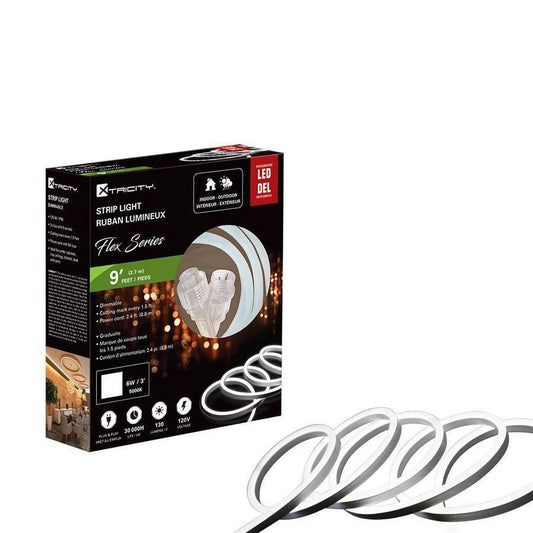 Xtricity Flexible Led Strip 9 feet/6w-3'/120v/White 5000k Indoor and Outdoor