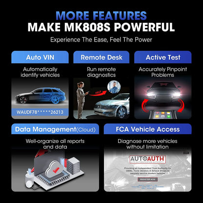 Autel MaxiCOM MK808S OBD2 Scanner OE-Level Bidirectional Scan Tool, 28+ Services, Upgrade of MK808/MX808