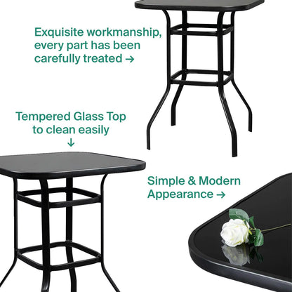 Zoey Strong Glass Bar Table For Deck Use