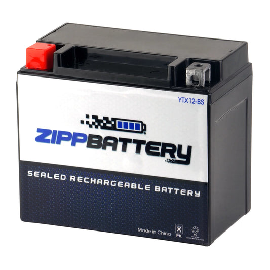 Zipp Battery YTX12-BS (12-BS 12 Volt,10 Ah, 180 CCA) Motorcycle Battery for Suzuki 1000cc Gsx-r1000 2004