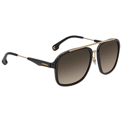 Carrera Plastic Unisex Square Sunglasses Black Gold 57mm Adult