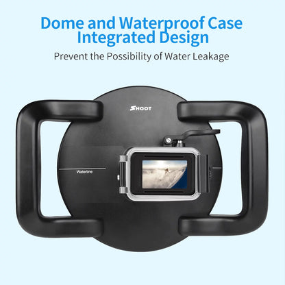 SHOOT Dome Port,Camera Dual Handle Dual Handle Port Case 45m Port 9 Camera 45m Waterproof 180° Port Waterproof Case 180° Wide 9 10 Case Camera Eryue Mashem Camera Ive Case