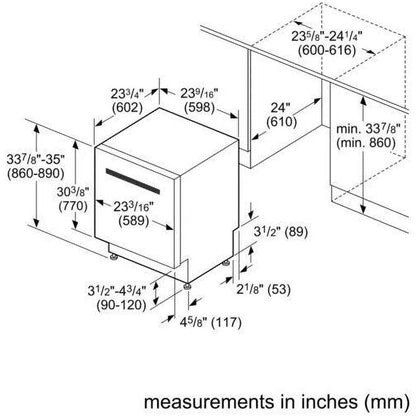 Bosch SHMV63W53N 44 dBA Stainless 300 Series Dishwasher