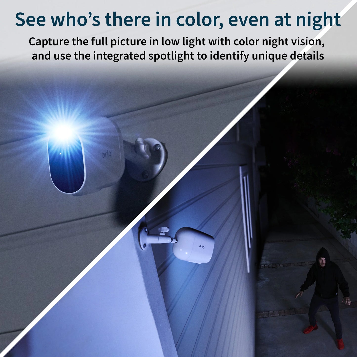 Arlo Essential Spotlight Camera - 1PK - Wireless, 1080p, Color Night Vision, 2 Way Audio