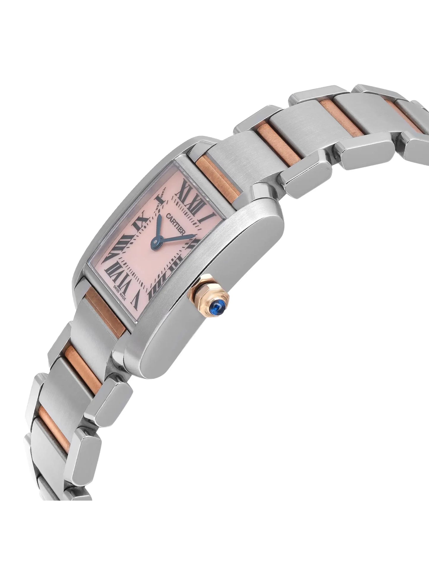 Cartier Tank Francaise 18K Rose Gold Steel MOP Dial Quartz Ladies Watch 2384