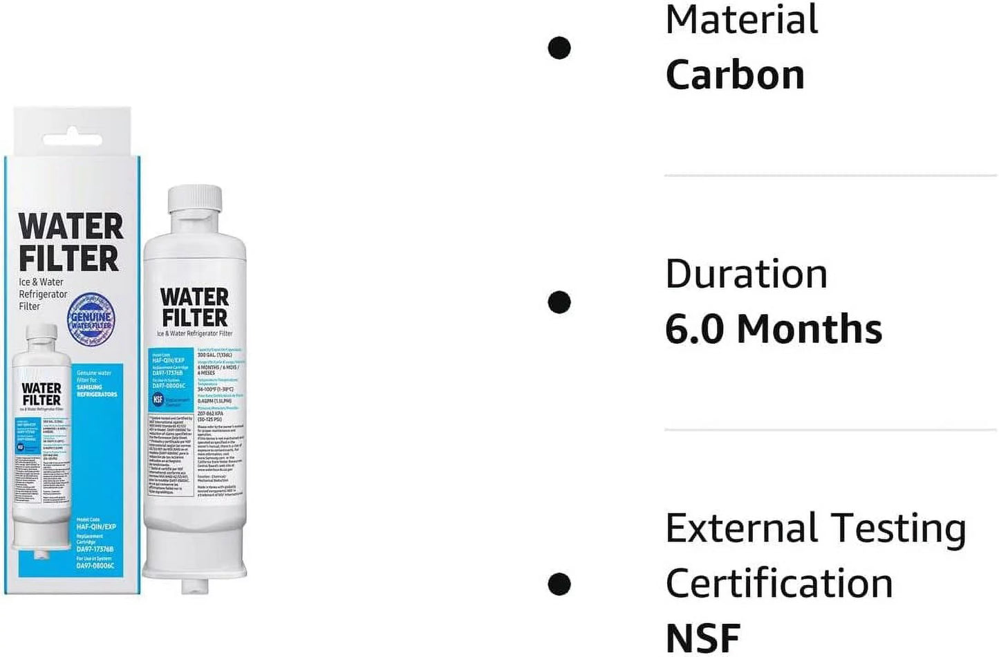 Samsumg DA97-17376B DA9717376B Refrigerator Water Filter Replacement for HAF-QIN/EXP, HAF-QIN RF23M8070SG,3-Pack (Packaging May Vary)