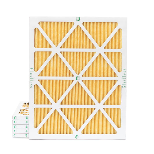 6 Pack of 18x24x1 MERV 11 Pleated Air Filters by Glasfloss. Actual Size: 17-1/2 x 23-1/2 x 7/8