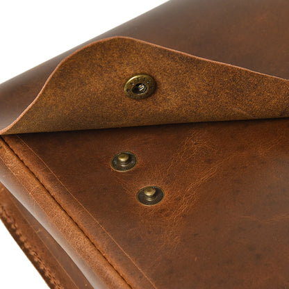 Top Grain Leather Portfolio Envelope Document File Folder Holder Sleeve Case Folio