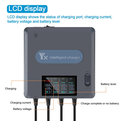 ZiSUGP Compatible With DJI Mavic Air 2 And Air 2S Battery Charger Hub With LCD Display 6 In 1 Quick Battery Charger Charging Accessories Photography Drones with Camera 4k