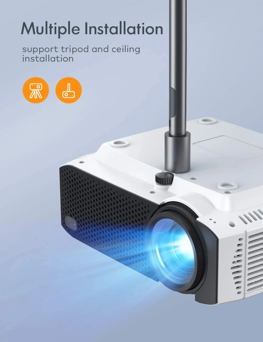 Apeman Mini Projector 1080P Supported,4500Lumens,180" Display,30,000Hrs LCD4.0, Compatible with Laptop/Smartphone