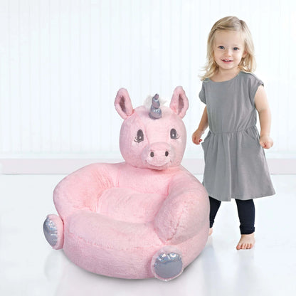 Trend Lab Children's Plush Pink Unicorn Character Chair