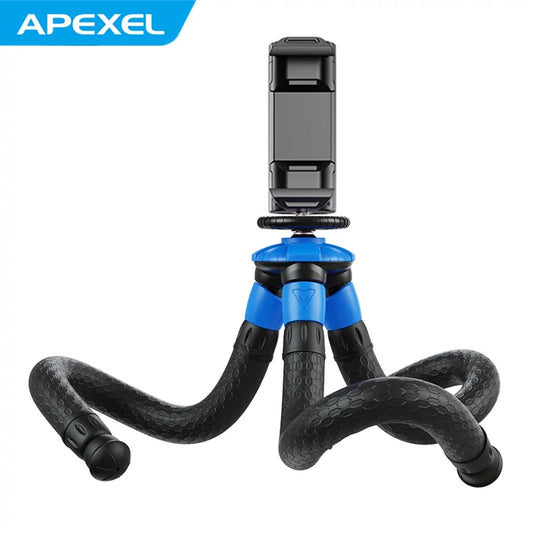 APEXEL APL-JJ07 Detachable Flexible Octopus Tripod Portable Mini Travel Mobile Phone Tripod with Foldable Phone Clip Compatible with GoPro DSLR Camera Max Load 3kg